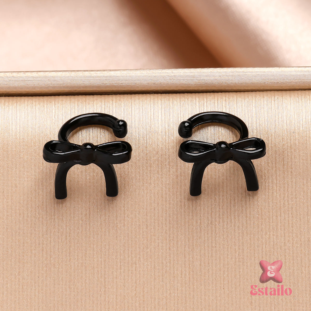Black Bow Ear Cuffs Earring