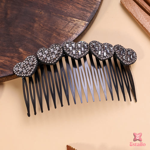 Mystic Heart Rhinestone Comb
