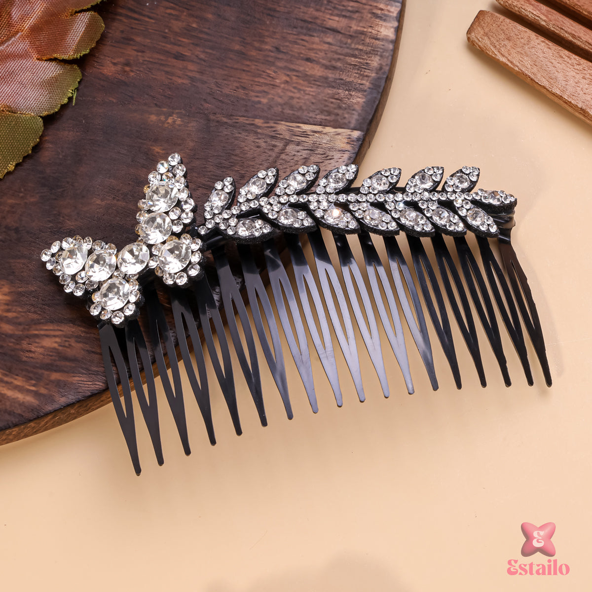 Moonlit Butterfly Leaf Hair Comb