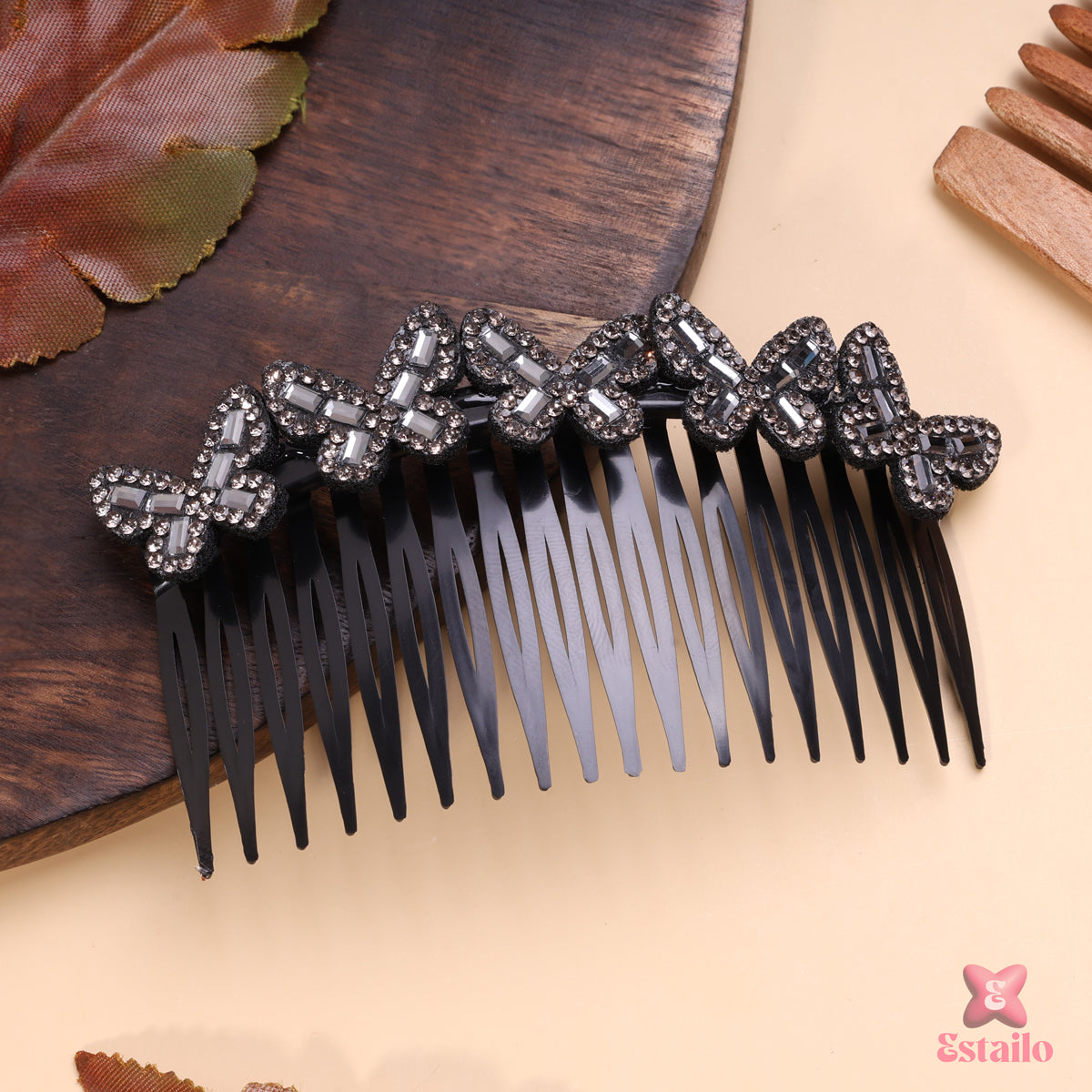 Eclipse Crystal Butterfly Comb