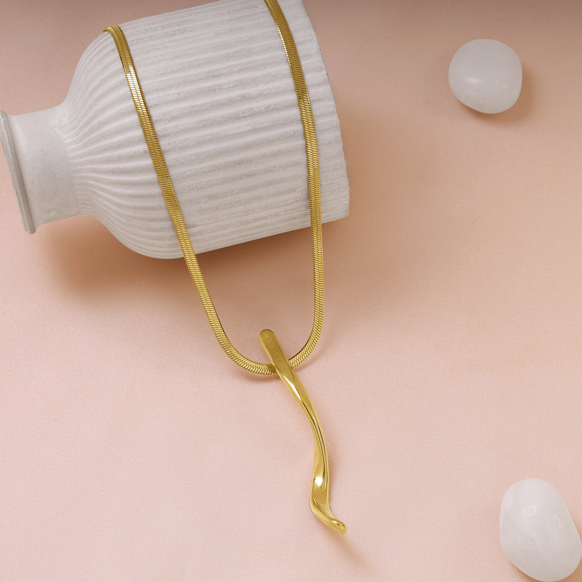 Flat Link Gold Necklace