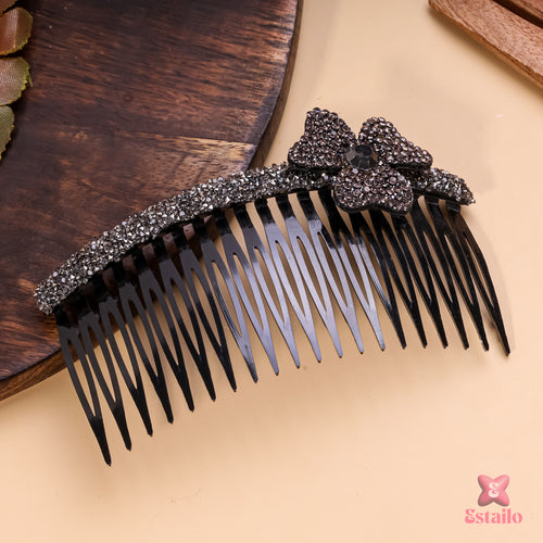 Midnight Bow Glam Comb
