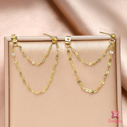 Minimalist Gold Fringe Earrings
