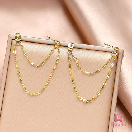 Minimalist Gold Fringe Earrings