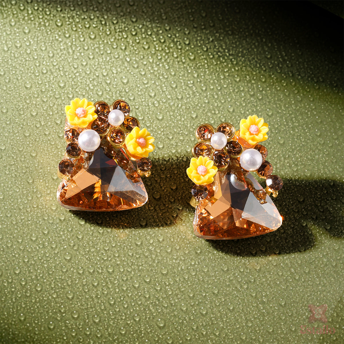 Golden Meadow Blossoms Earring
