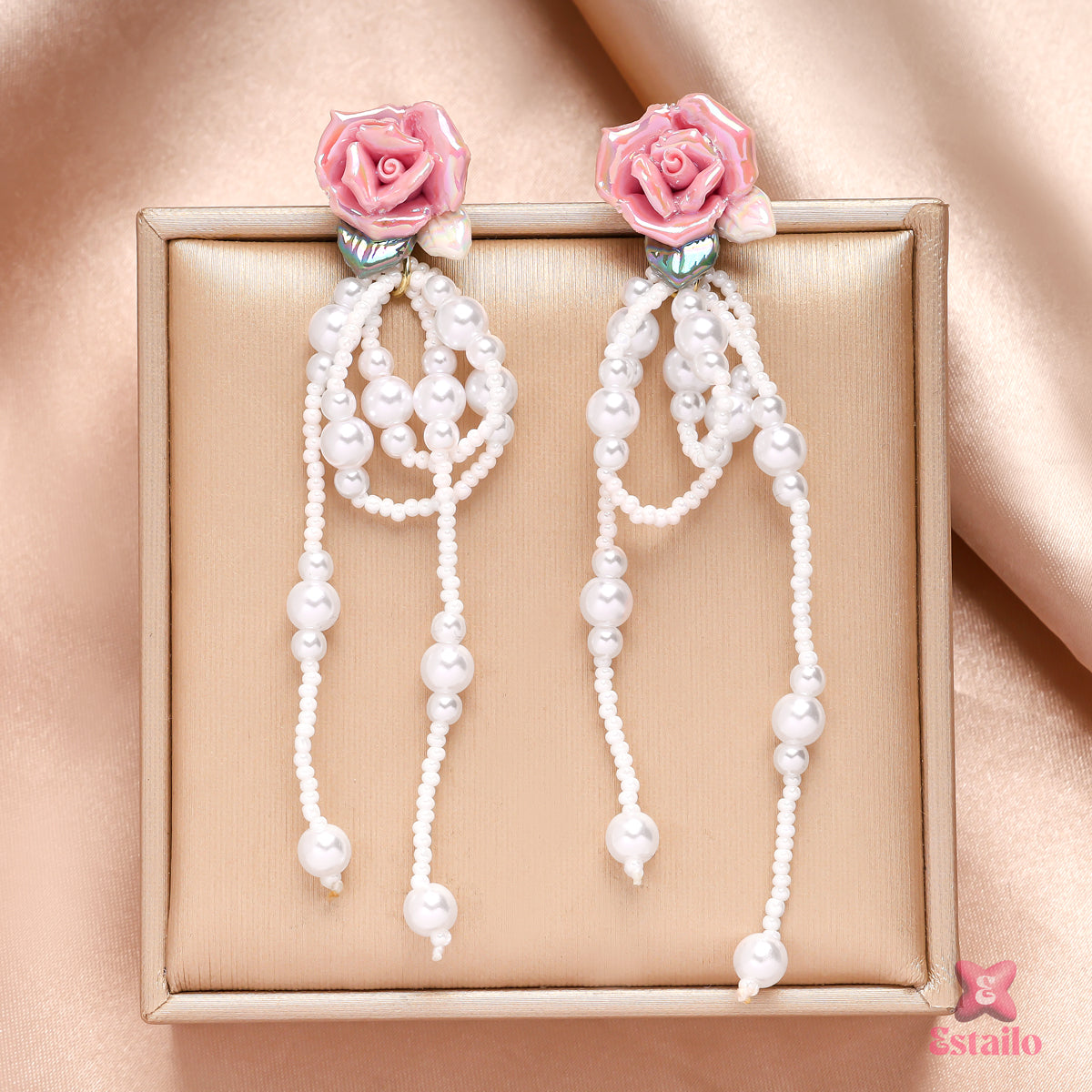 Rose Pearl Bloom Earrings
