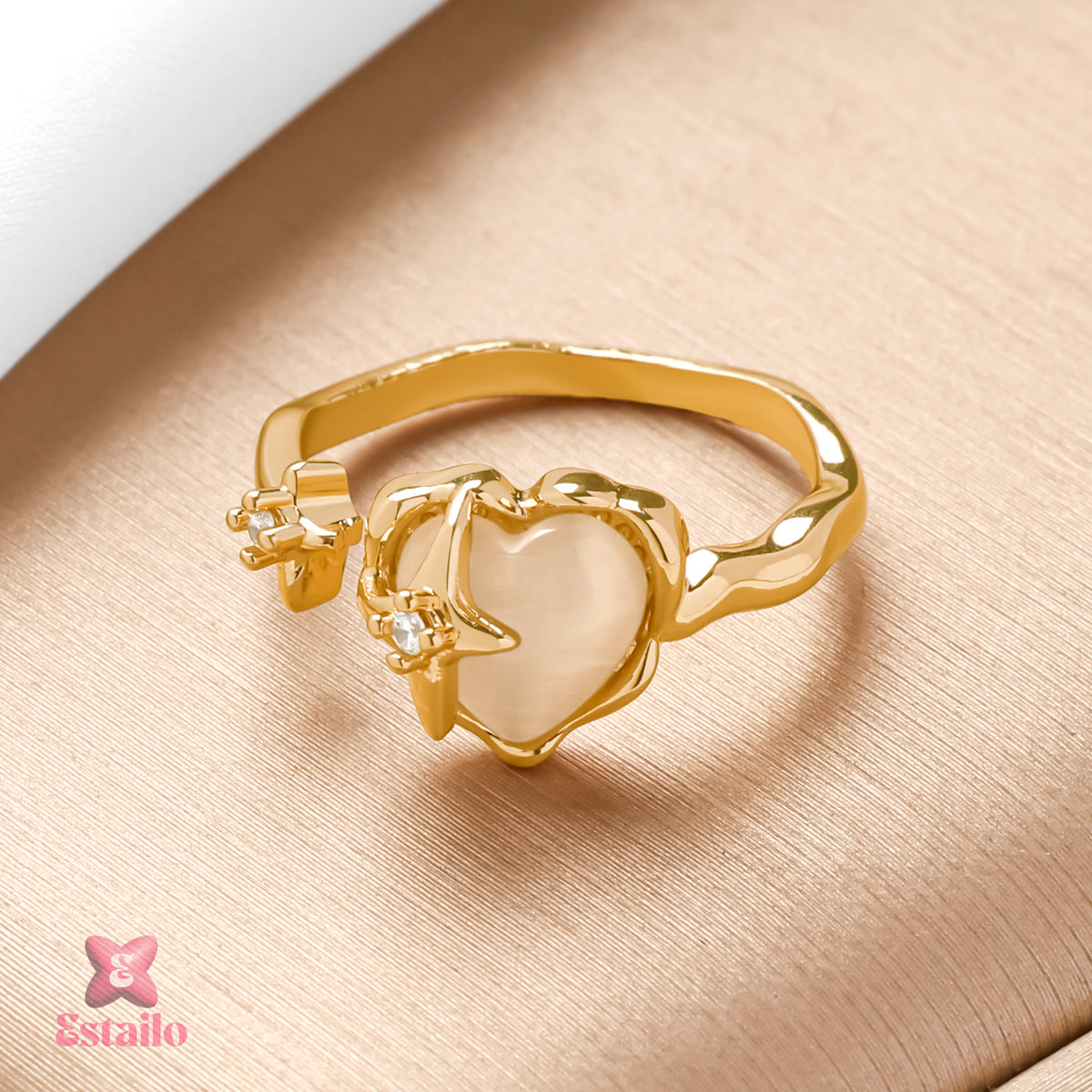 Moonlit Heart Ring