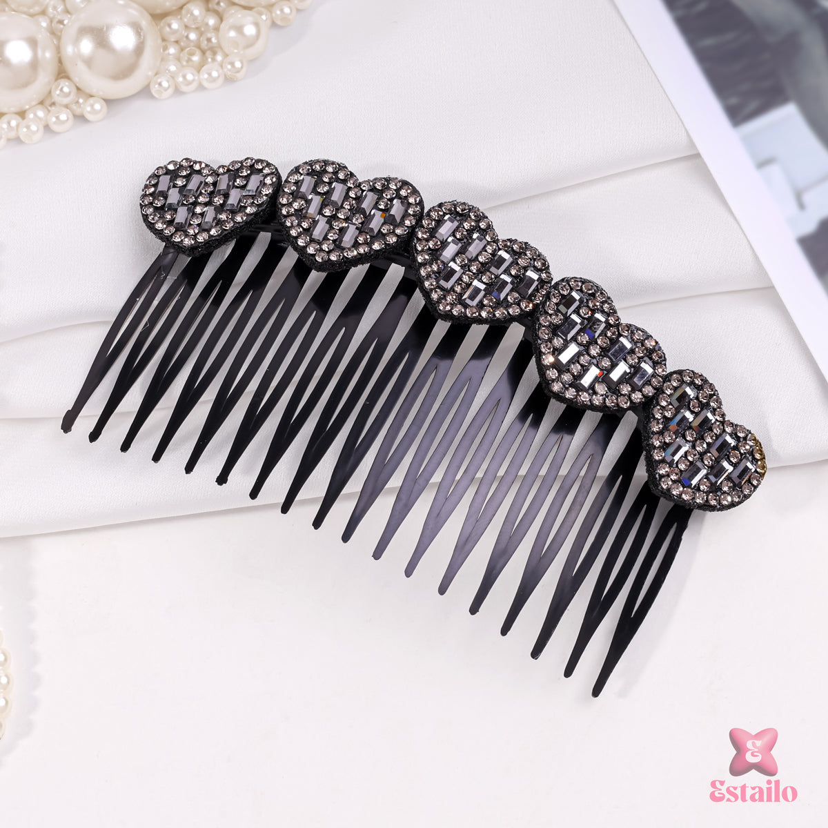 Mystic Heart Rhinestone Comb