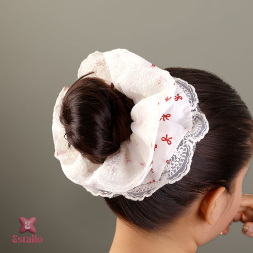 Chiffon Bow Scrunchie Hair Tie
