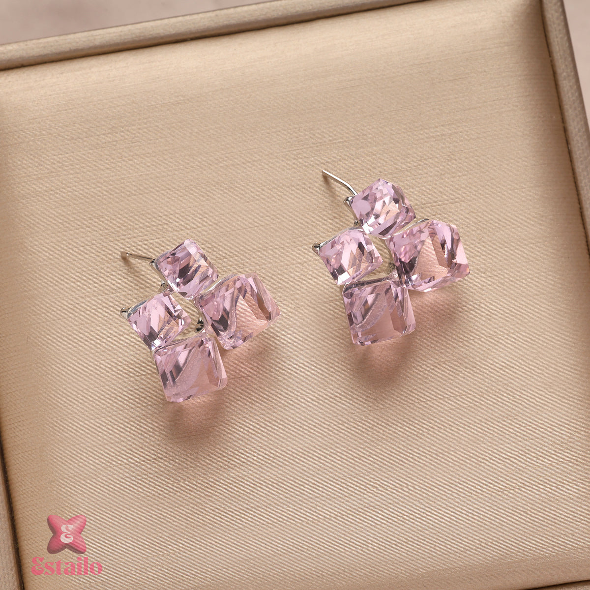 Fuchsia Frost Studs Earring
