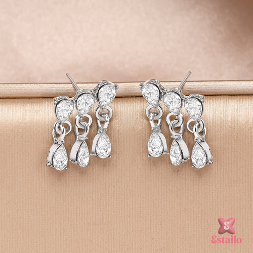 Crystal Pear Chandelier Earrings