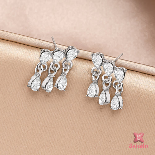 Crystal Pear Chandelier Earrings
