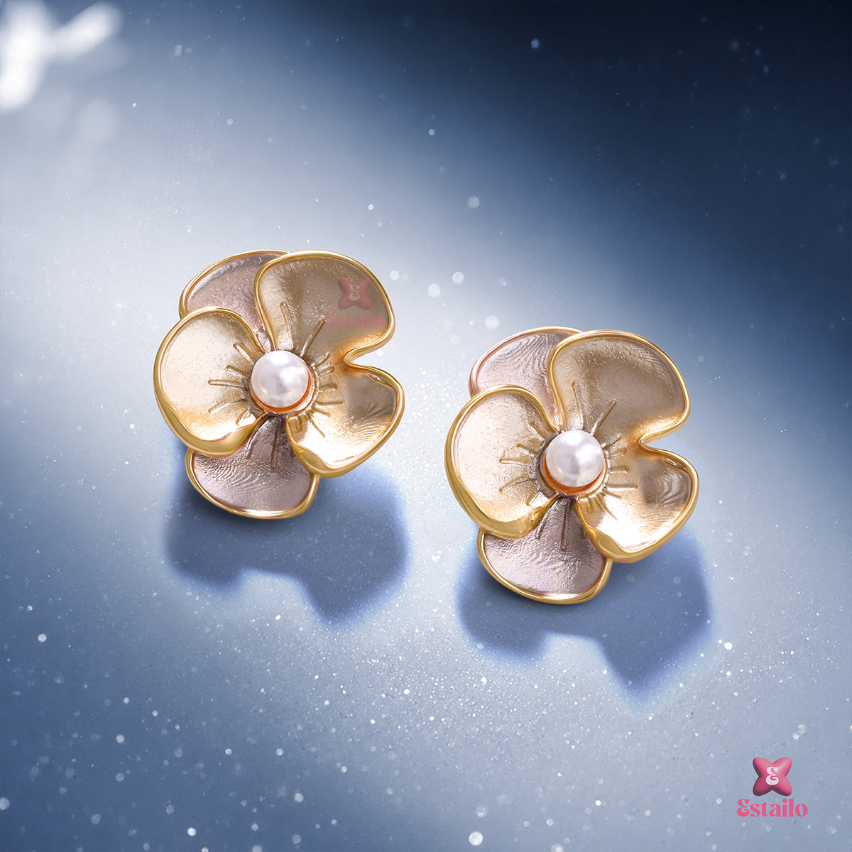 Gilded Iris Studs Earring