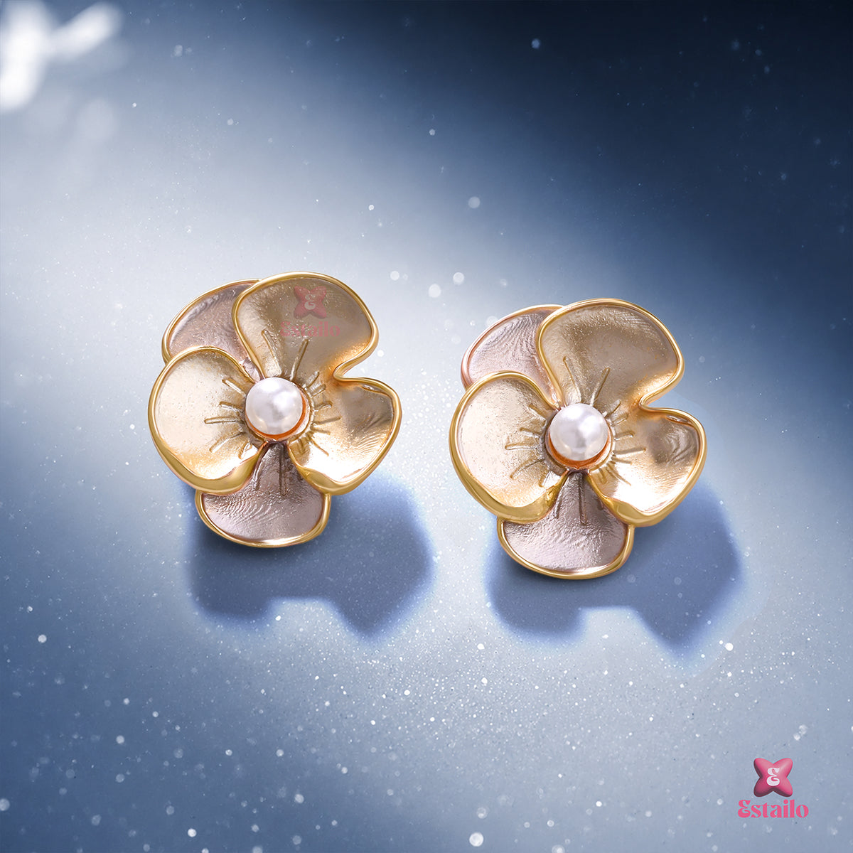Gilded Iris Studs Earring