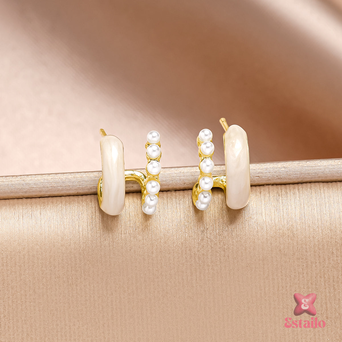 Pristine Pearl Huggies Earrings