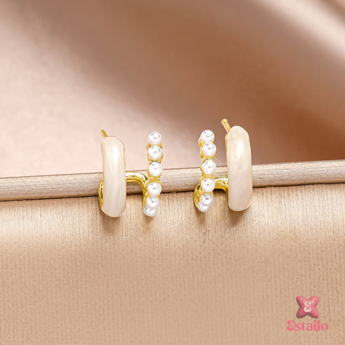 Pristine Pearl Huggies Earrings