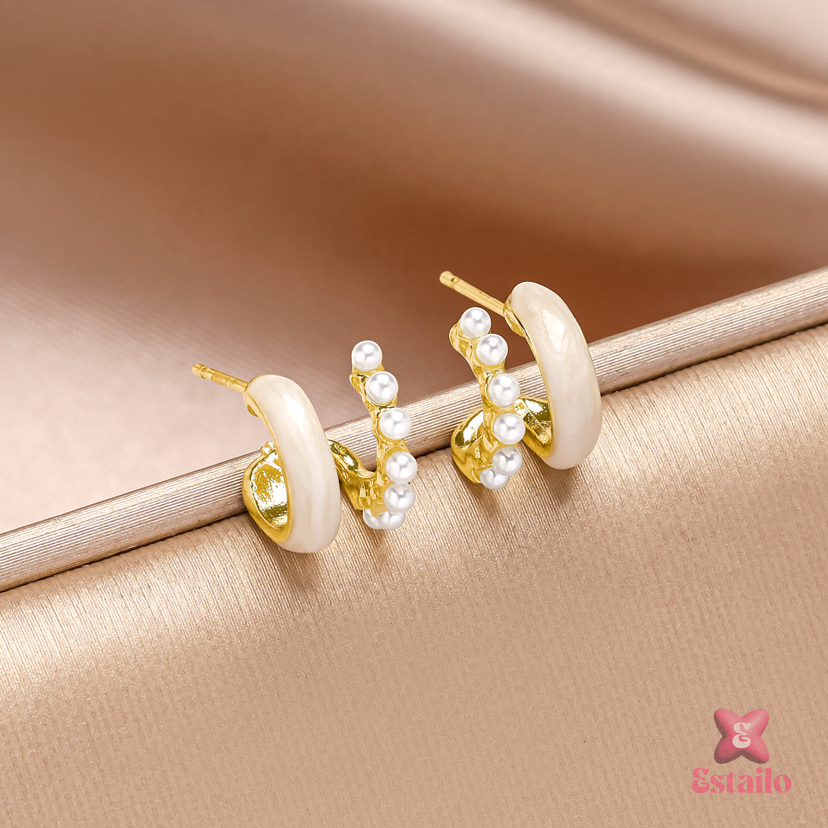 Pristine Pearl Huggies Earrings