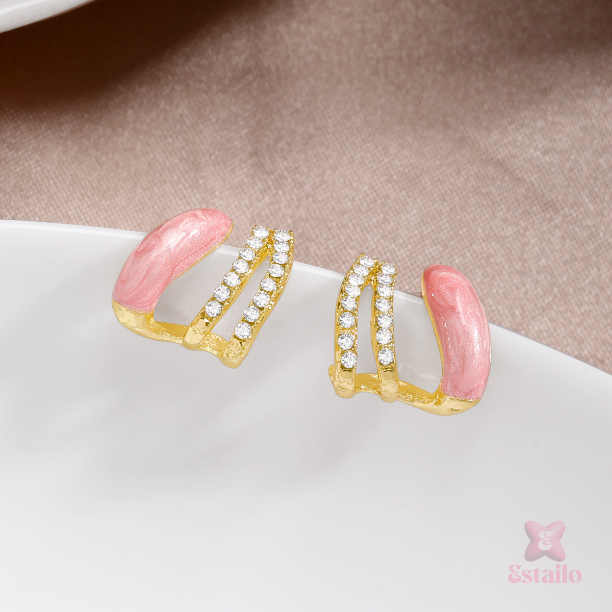 Rosé Radiance Cuffs Earrings