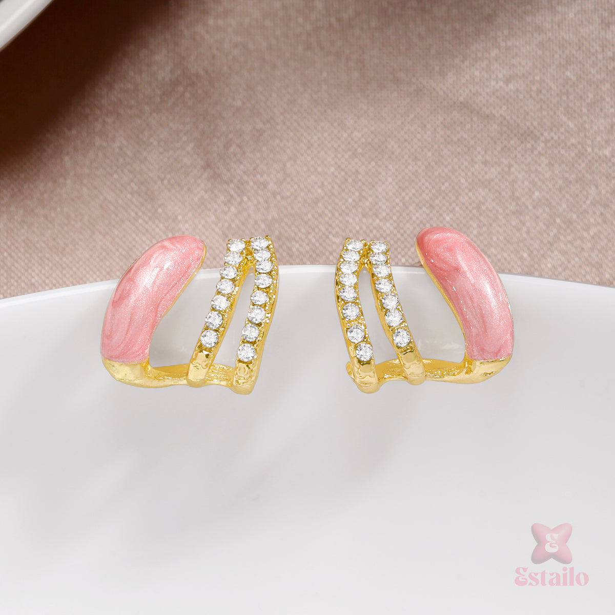 Rosé Radiance Cuffs Earrings