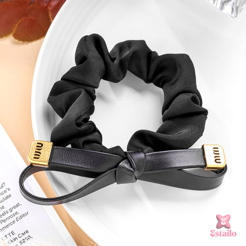 Velvet Night Pony Bow Srunchie
