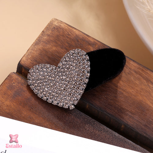 Crystal Heart Clip