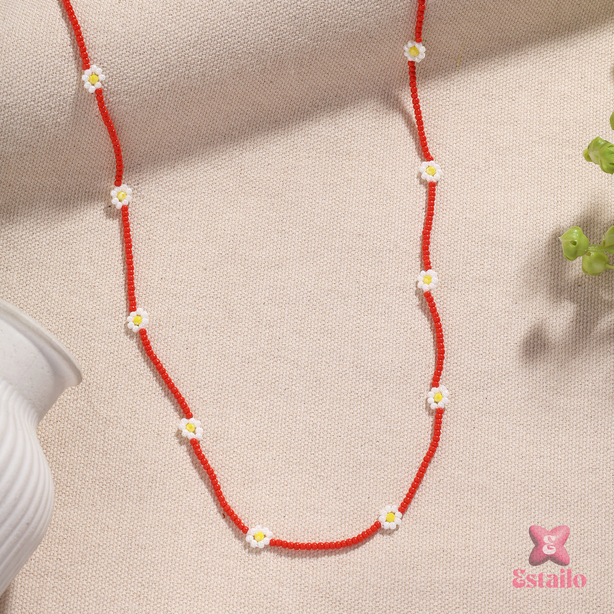 Ruby Red Daisy Dream Necklace