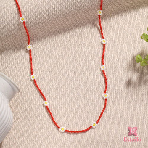 Ruby Red Daisy Dream Necklace