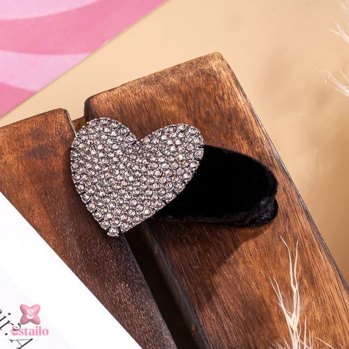 Crystal Heart Clip