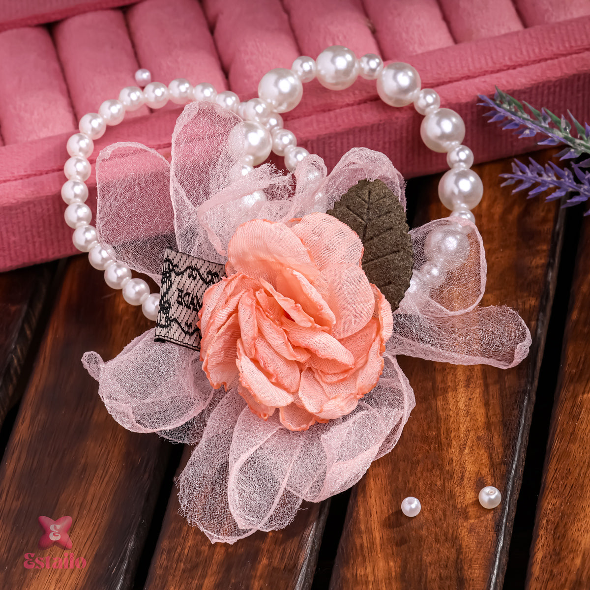 Pink Rosette Hair Tie