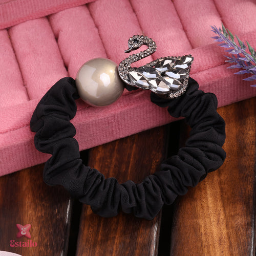 Rhinestone Swan Hair Tie