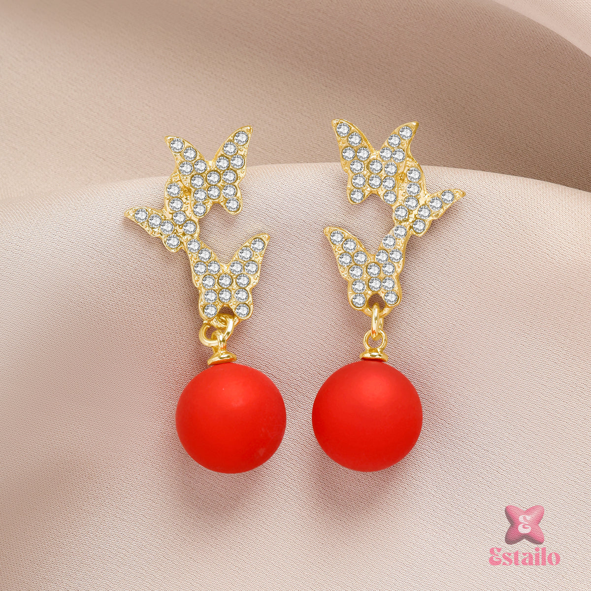 Ruby Flight Dangle Earrings