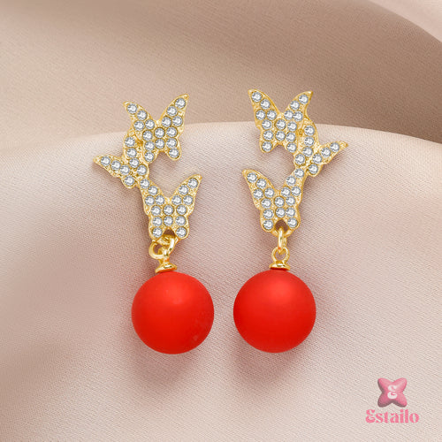 Ruby Flight Dangle Earrings