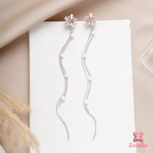 Elegance Flora Pearl Strand Earrings