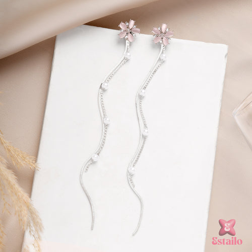 Elegance Flora Pearl Strand Earrings