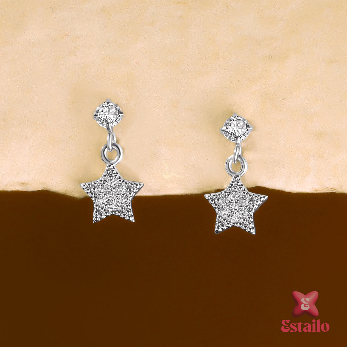Zircon Star Drops Earcuff Earring