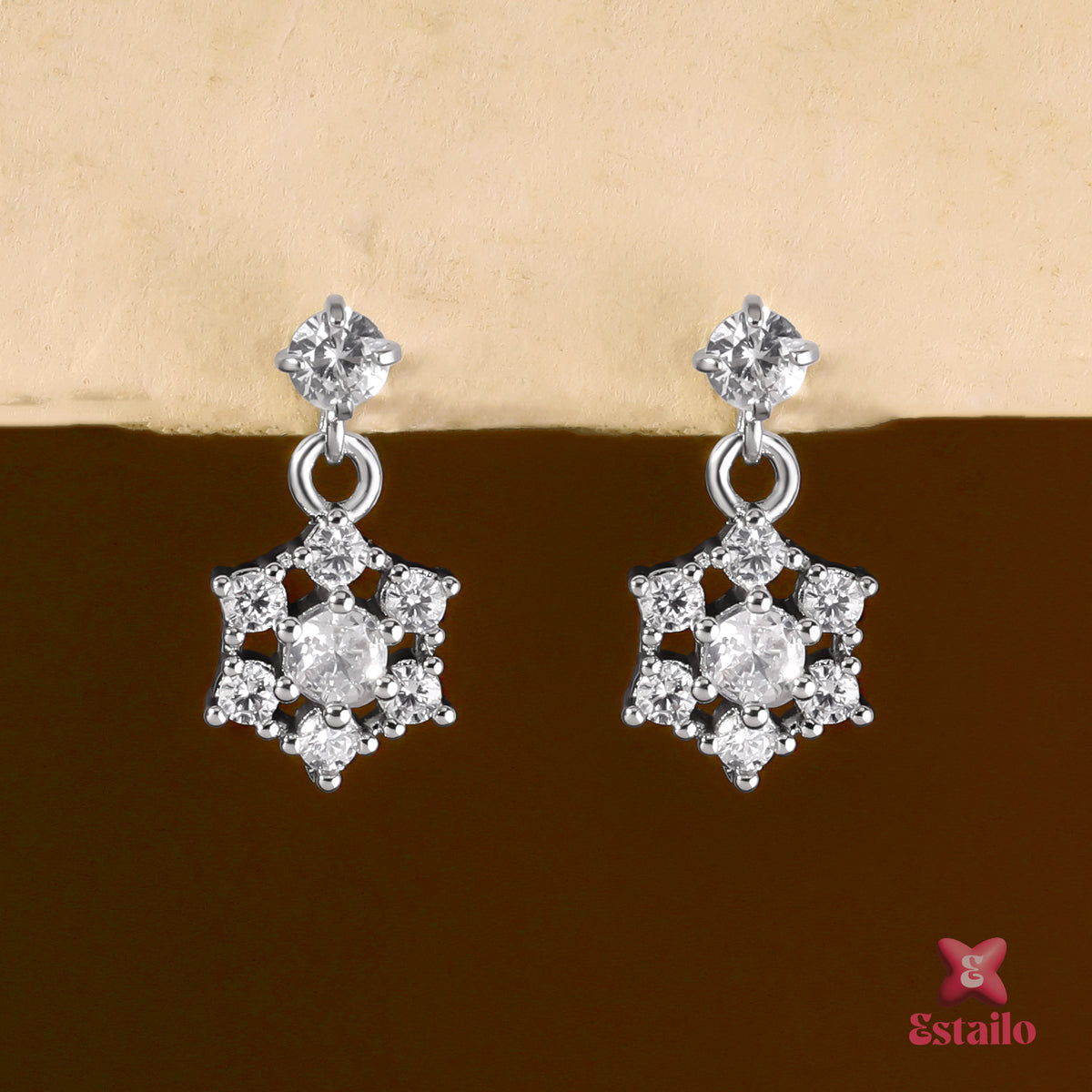 Snowflake Sparkle Drops Earring