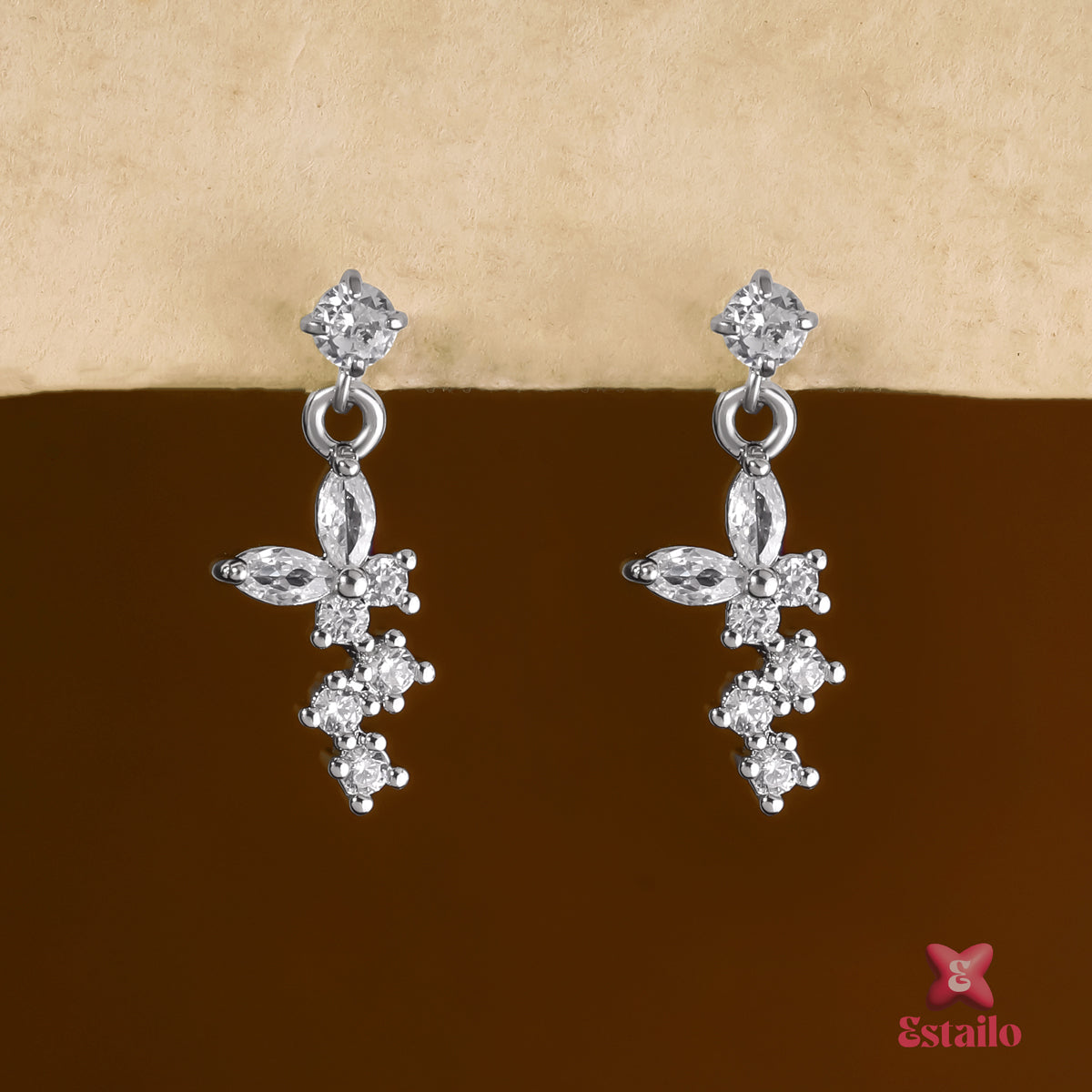 Floral Butterfly Earcuff Earring (Pair)