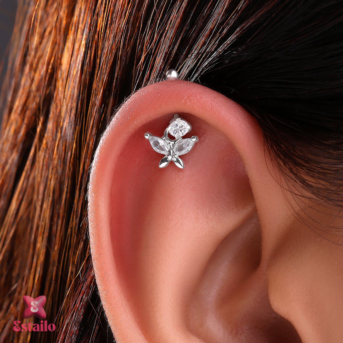 Sparkling Wing Helix Earcuff Earring (Pair)