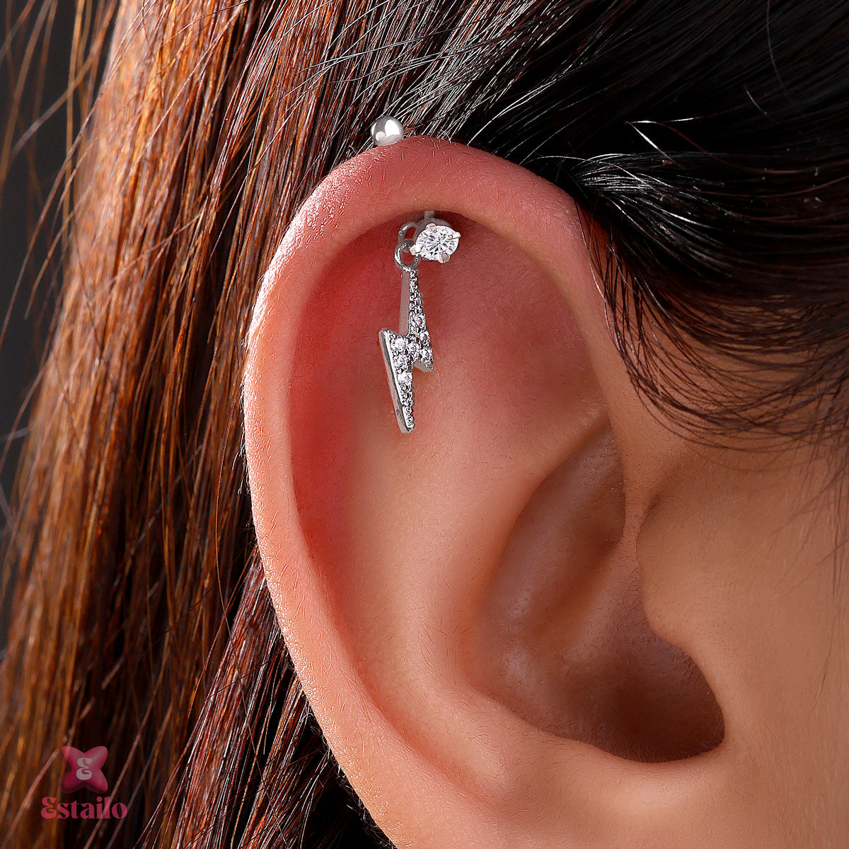 Bolt Drop Helix Earrcuff Earring