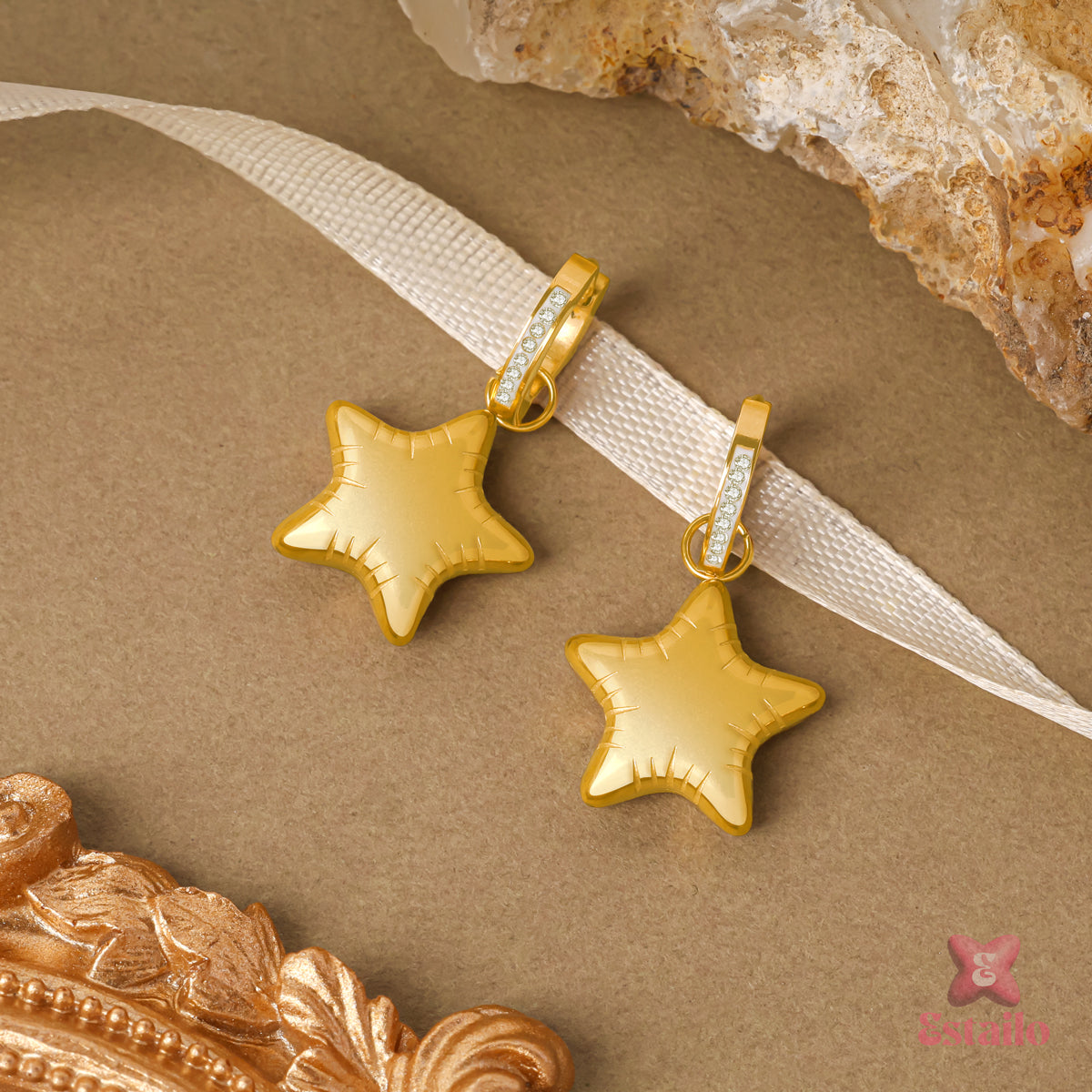 Star Huggie Hoops Earrings