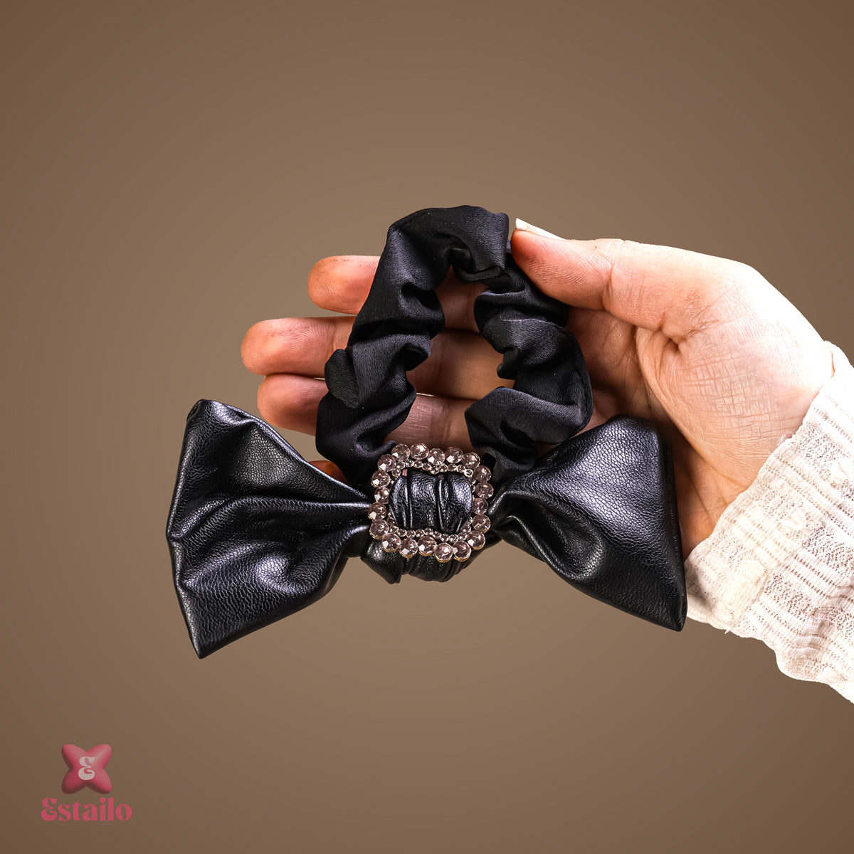 Midnight Bow Scrunchie