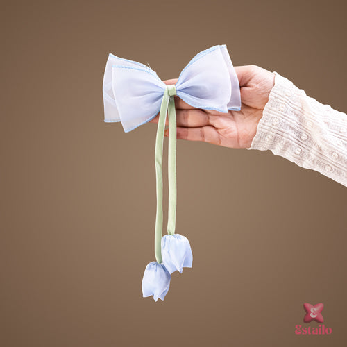 Floral Tulip Bow Hair Clip