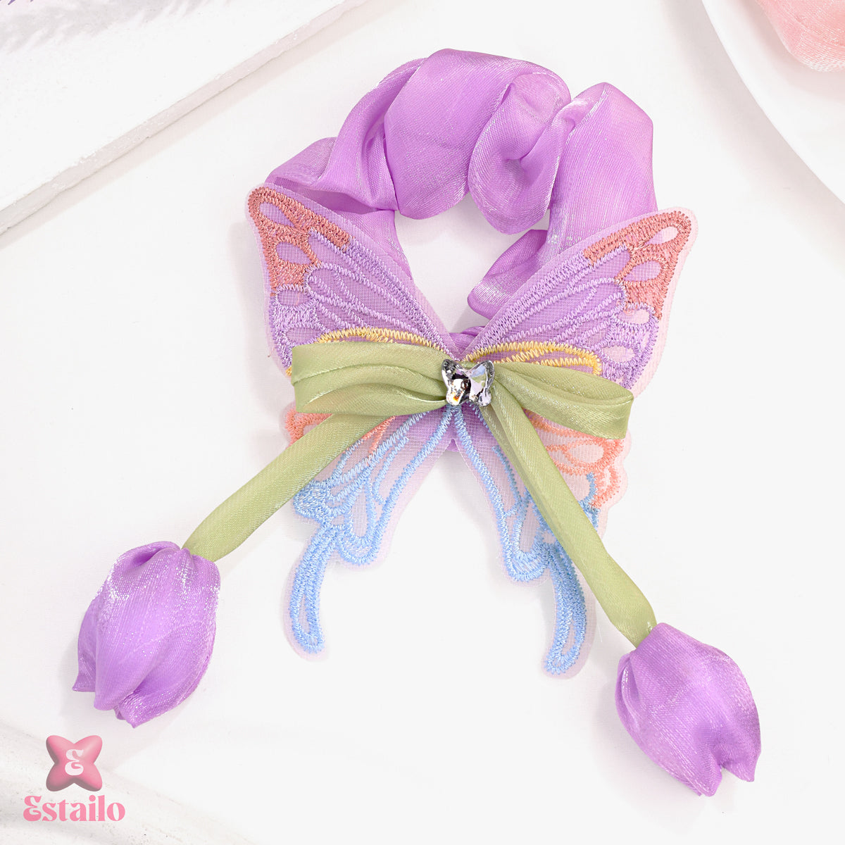 Graceful Butterfly Tulip Hair Srunchie