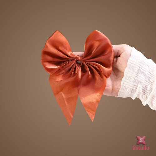 Rust Bow Barrette Clip