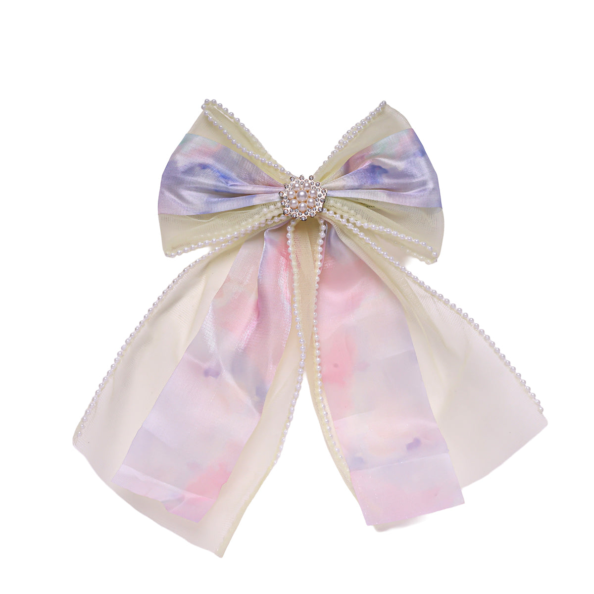 Elegant Pearl Bow Hair Clip