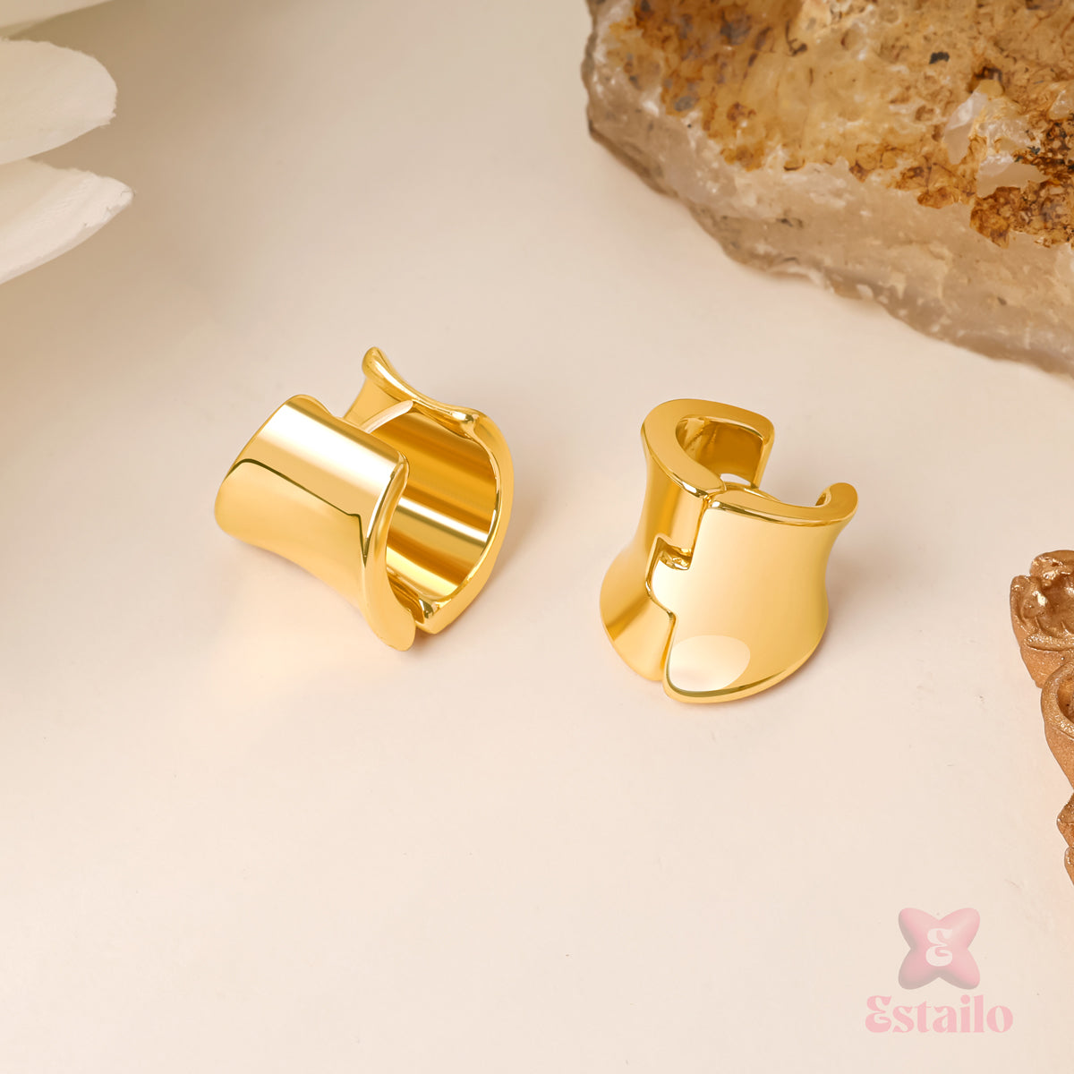 Gilded Embrace Hoops Earrings
