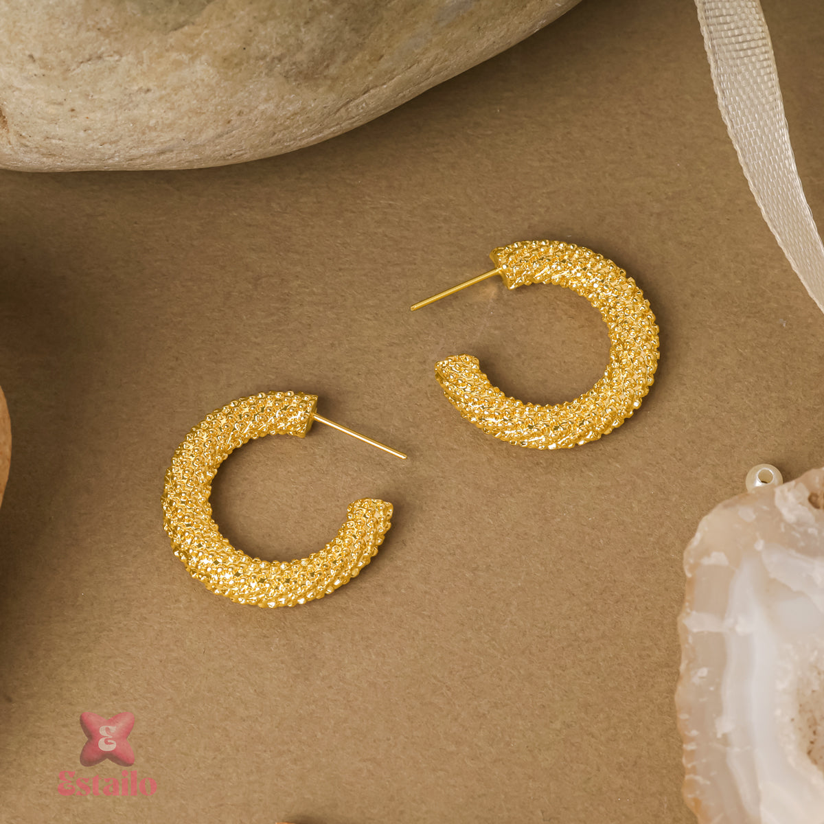 Sunlit Arc  Hoops Earrings
