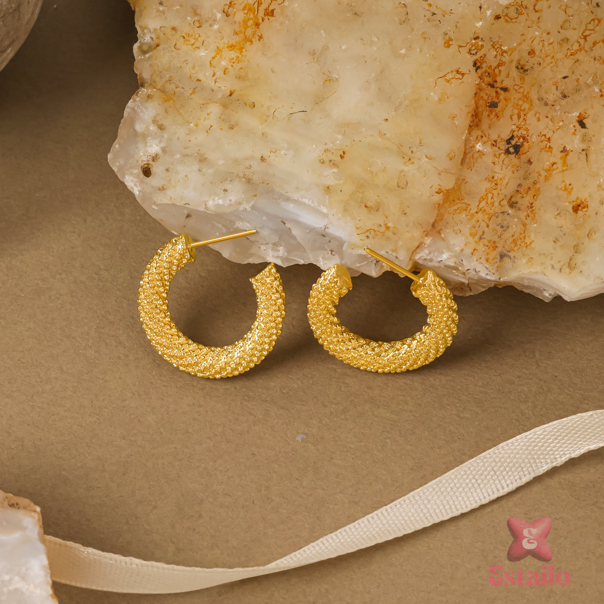 Sunlit Arc  Hoops Earrings