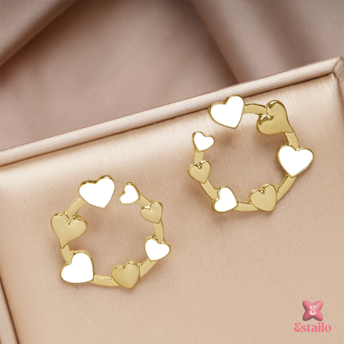Charmed Hearts Hoops Earrings