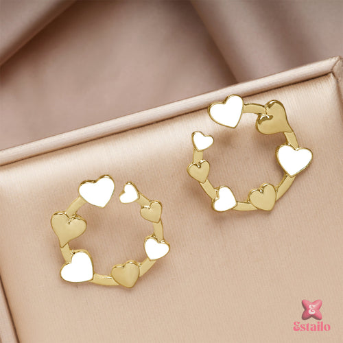 Charmed Hearts Hoops Earrings